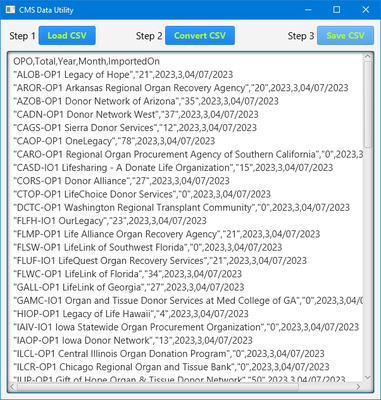 Screenshot of CMS Data Utility